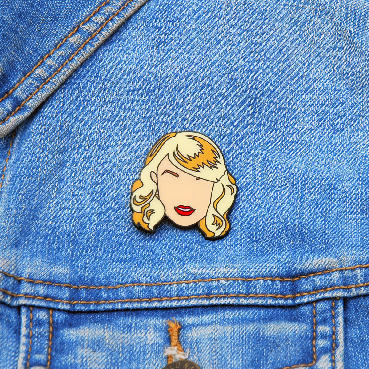 Taylor Swift Lapel Pin, On jean jacket