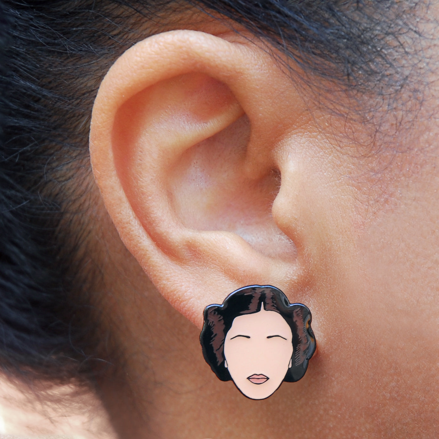 Star Wars Princess Leia earrings, On model